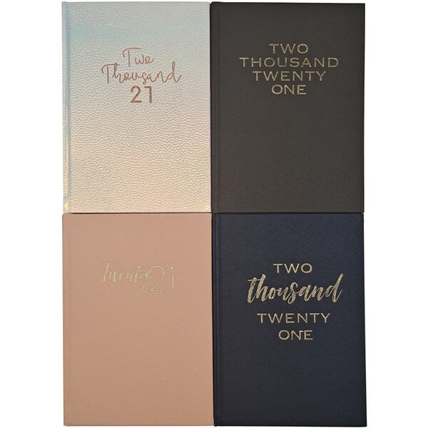 2021 Hardcover Matt Iridescent Diary Assorted Each