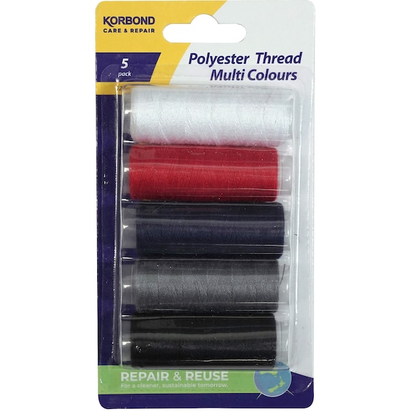 Korbond Polyester Thread Multi Colours 5 pack