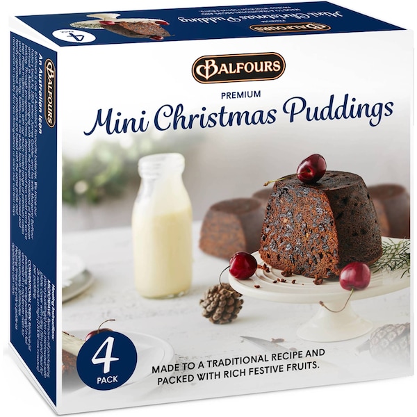 Balfours Mini Christmas Puddings Puddings 4 Pack