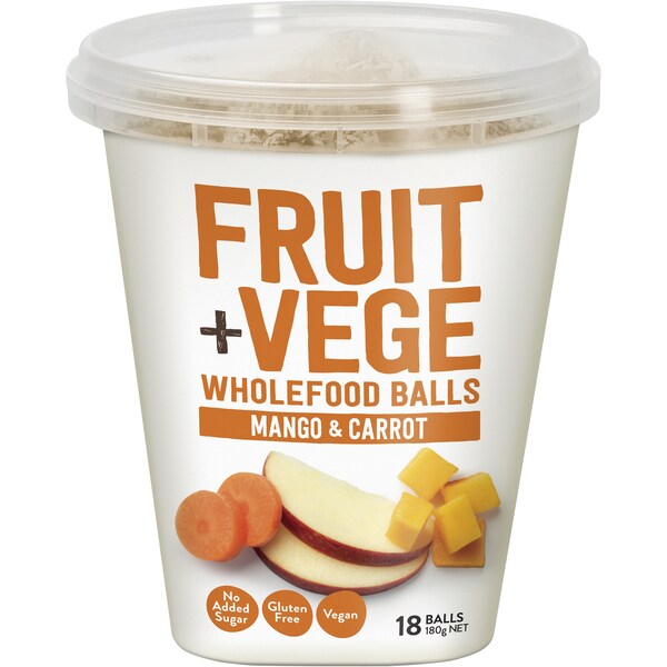 Tasti Fruit & Vege Balls Mango & Carrot 18 Pack