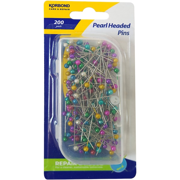 Korbond Pearl Headed Pins 200 pack