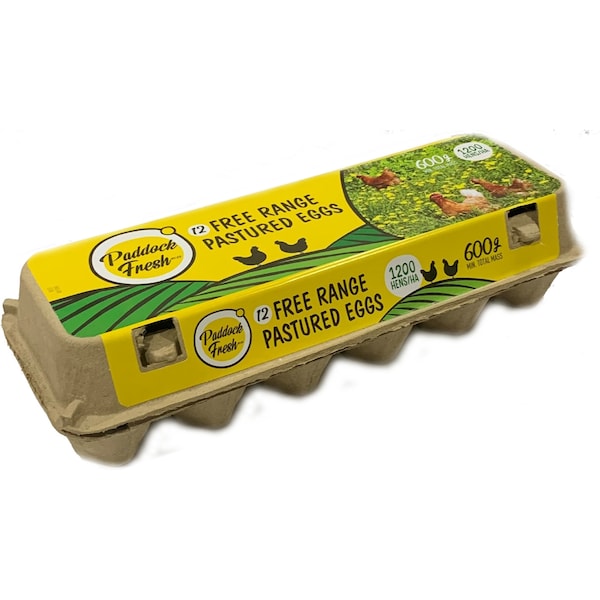 Paddock Fresh 12 Free Range Pastured Eggs 600g