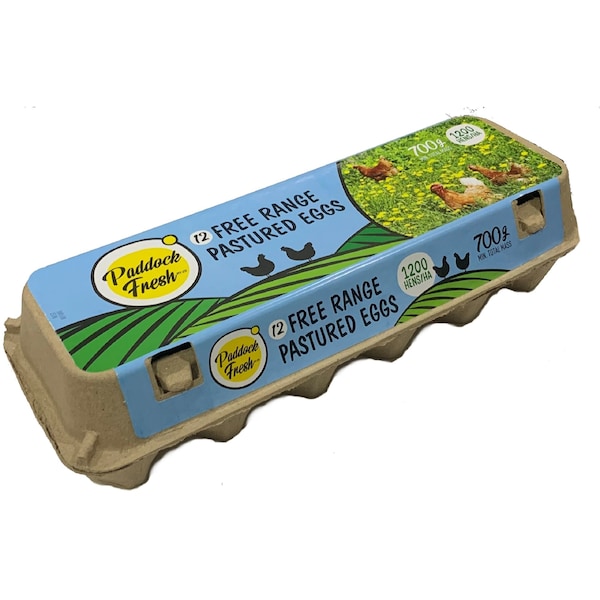 Paddock Fresh 12 Free Range Pastured Eggs 700g