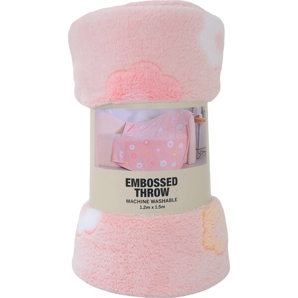 Kids Fleece Printed Throw Pink Floral each