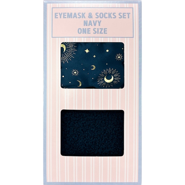 Eyemask And Sock Set Navy each