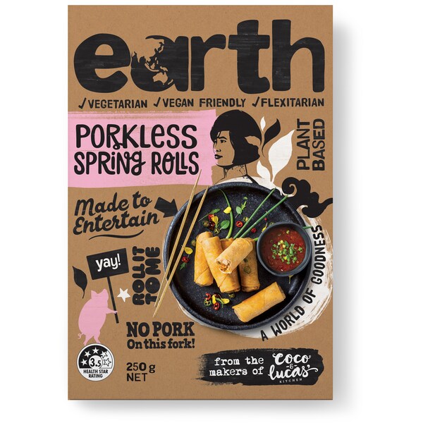 Earth Porkless Spring Rolls 250g
