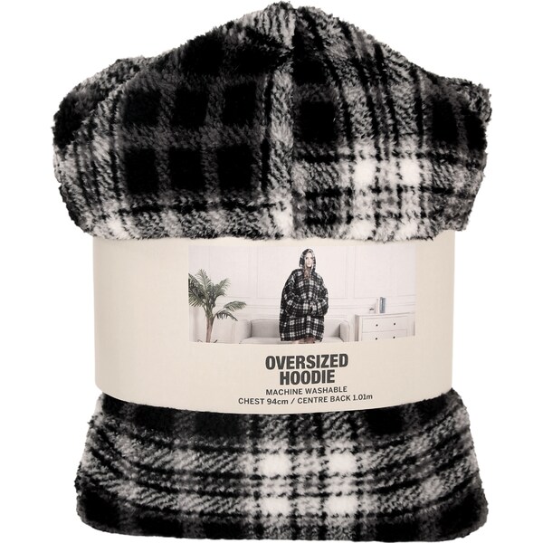 Oversized Hoodie Black Check each
