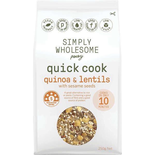 Simply Wholesome Pantry Quick Cook Quinoa & Lentils With Sesame Seeds 250g