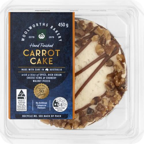 Woolworths Traditional Carrot Cake 450g bunch