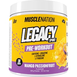 Muscle Nation Legacy Sport Powder Caffeine + Creatine Mango Passionfruit 225g – Woolworths
