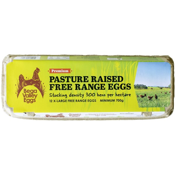 Bega Valley 12 Free Range Extra Large Eggs 700g