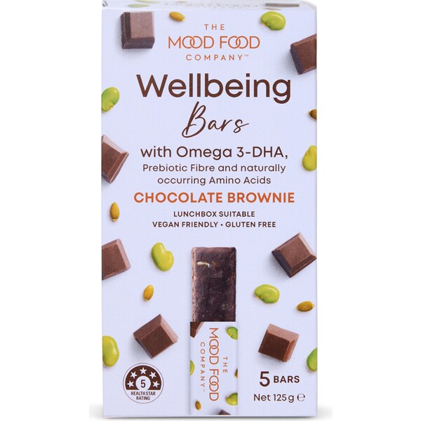 The Mood Food Company Wellbeing Bars Chocolate Brownie 5 pack