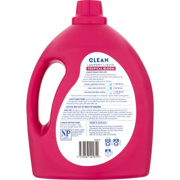 Clean Laundry Liquid Tropical Bloom 4L | bunch