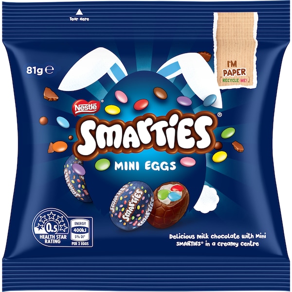Smarties Easter Milk Chocolate Mini Eggs Bag 81g