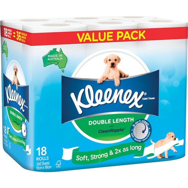 Kleenex Double Length Toilet Paper 18 pack