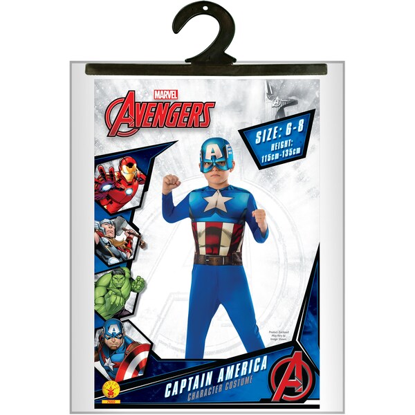 Marvel Captain America Costume Size 6-8 Each