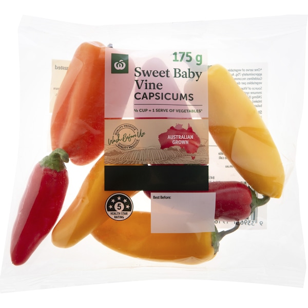 Woolworths Sweet Baby Vine Capsicum 175g