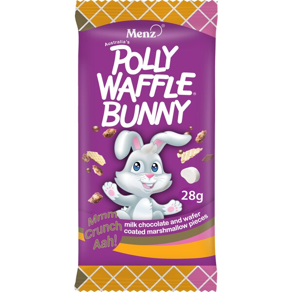 Menz Polly Waffle Easter Bunny Milk Chocolate 28g