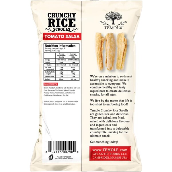 Temole Crunchy Rice Scrolls Tomato Salsa 75g Woolworths
