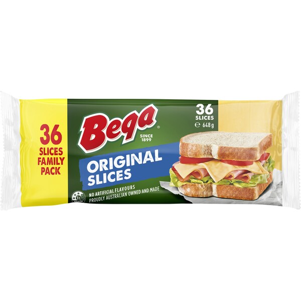 Bega Original Cheese Slices 36 Pack 648g