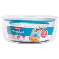 Decor Vent & Seal Glass Container Round 750mL