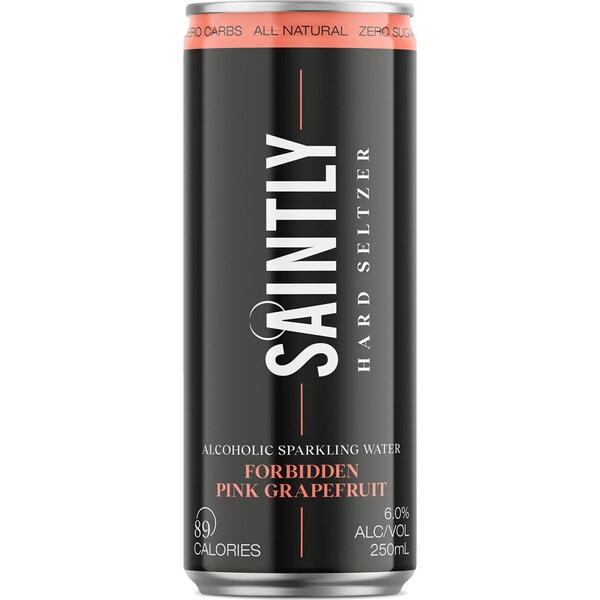 Saintly Hard Seltzer Forbidden Pink Grapefruit Can 250ml
