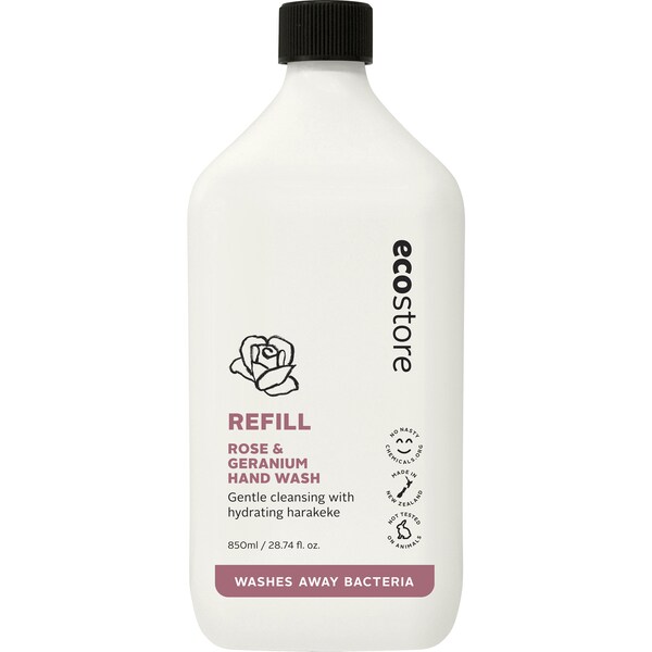 Ecostore Rose & Geranium Hand Wash Refill 850mL