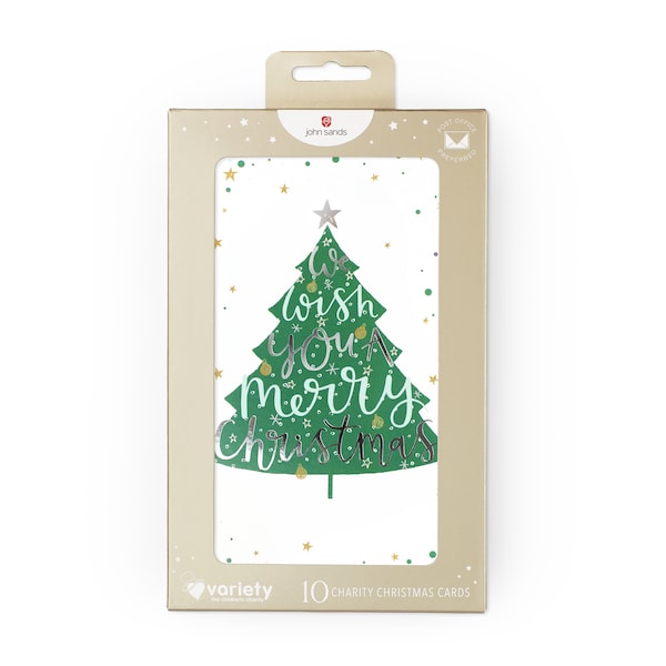 John Sands Christmas Cards Christmas Tree Greeting 10 Pack