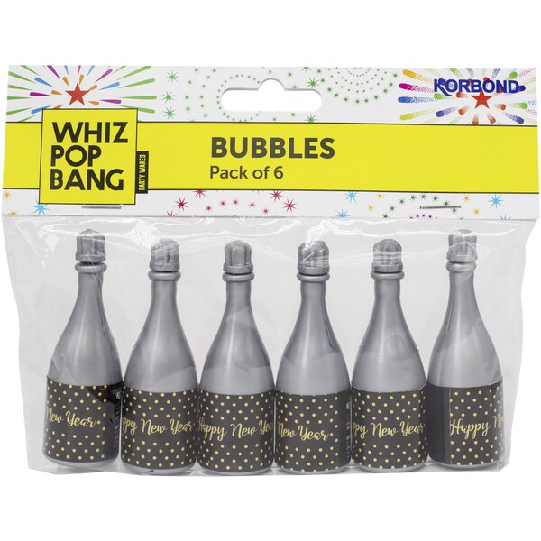 Korbond Whiz Pop Bang Happy New Year Bubbles 6 Pack