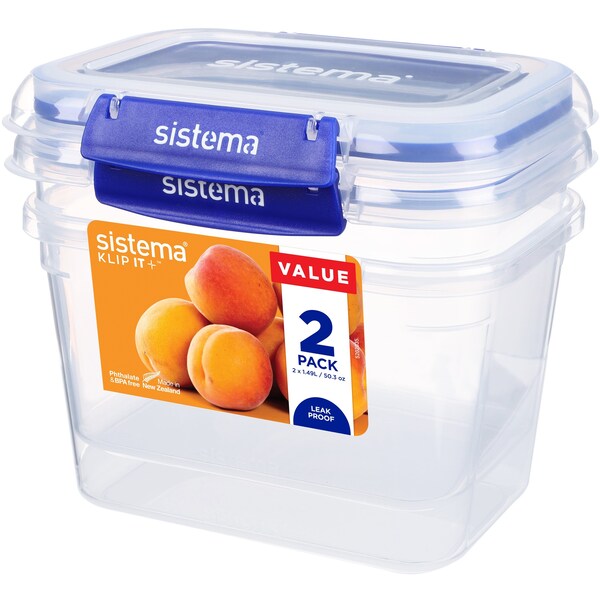 Sistema Klip It Plus Rectangle 1.49l 2 Pack