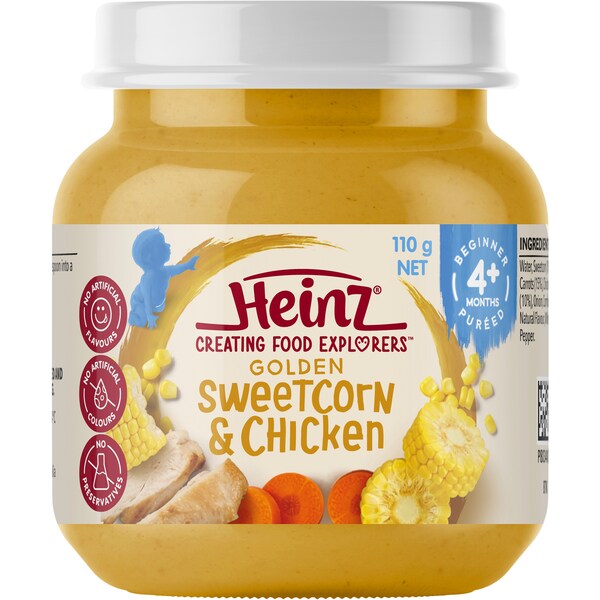 Heinz Golden Sweetcorn & Chicken Baby Food Jar 4+ Months 110g