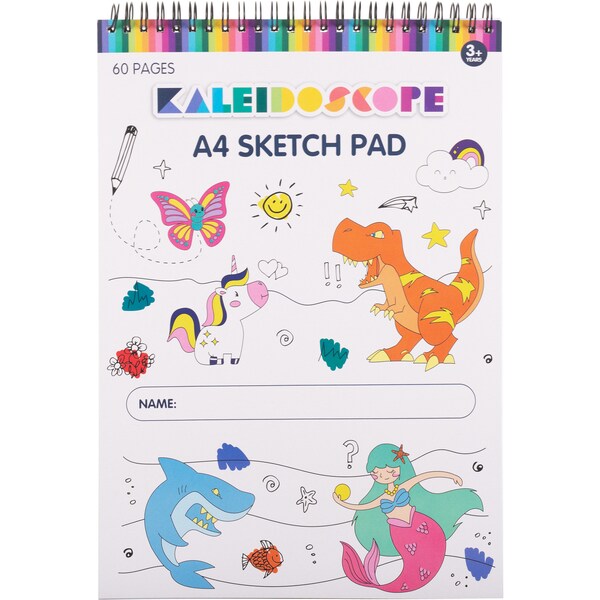 Kaleidoscope A4 Spiral Sketch Pad 60 pages each