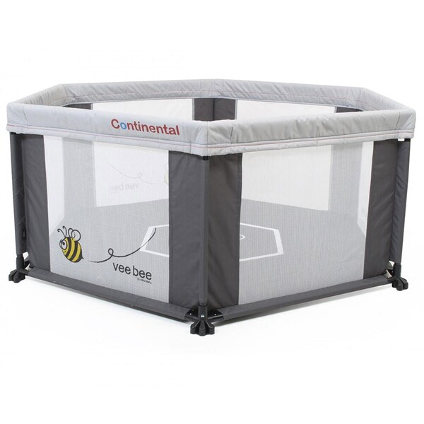 Veebee Continental 6 Sided Play Yard Marble Grey