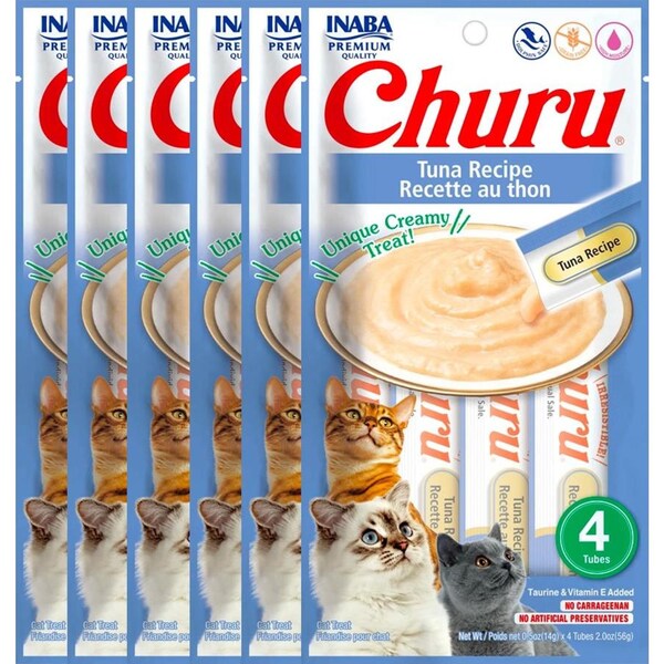 Inaba Churu Tuna Cat Treat Tubes 14g 6x 4PK