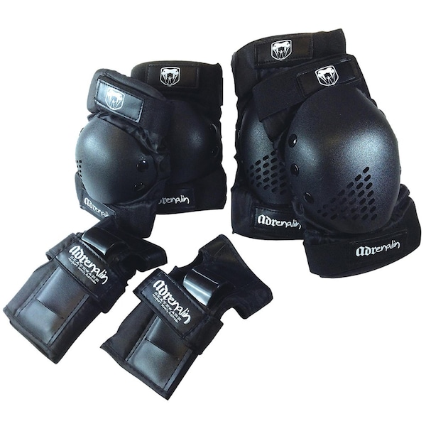 Adrenalin Skate Protect Youth L Black 10-15y 6pc