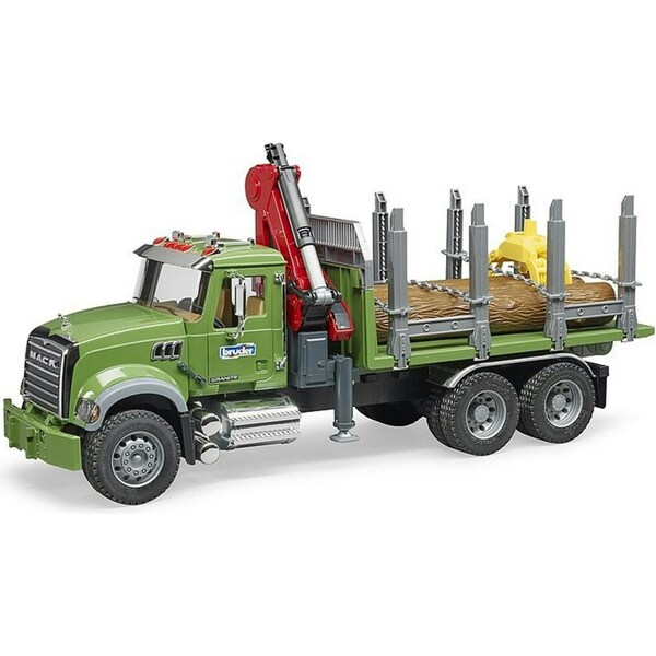 Bruder 1:16 MACK Granite Timber Truck w/ Crane & Logs Kids Toy 4y+