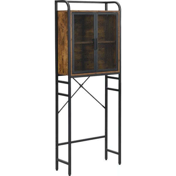 IHOMDEC Freestanding Metal and Wood Industrial Bathroom Storage Cabinet Brown / N/A