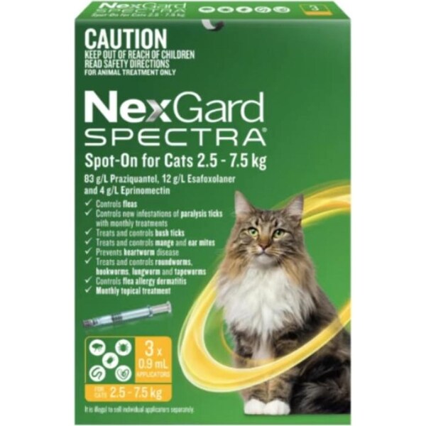 Nexgard Spectra Spot On Cat Large 2.5-7.5kg 3 Pack