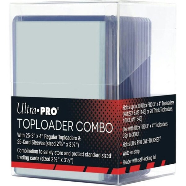 Ultra Pro 3 inch x 4 inch Regular Toploader and Card Sleeves Combo Pack