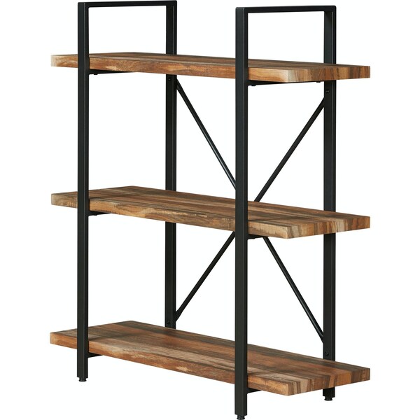 IHOMDEC 3-Tier Industrial Style Bookcase and Bookshelves Retro Brown