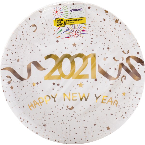 Korbond Whiz Pop Bang Happy New Year Premium Bowls 10 Pack