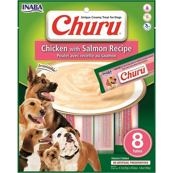 Inaba Churu Puree Chicken With Salmon Dog Treat 6 x 160g