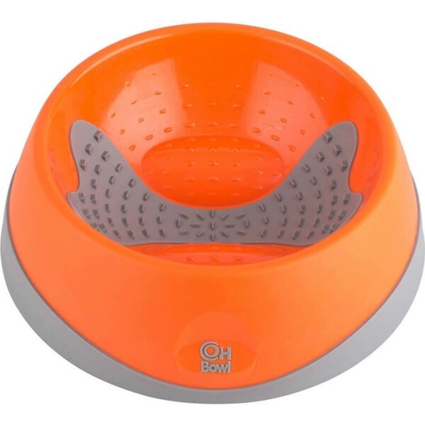 LickiMat Oh Bowl for Dogs - Small - Orange (16cm x 5cm)