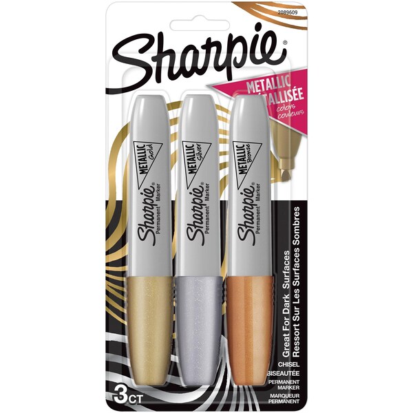 Sharpie Permanent Markers Metallic 3 Pack