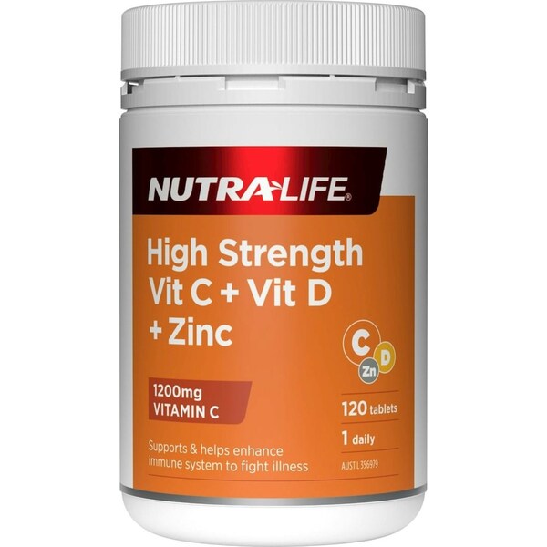 Nutra-Life Vitamin C 1200 + D + Zinc 120 Tablets