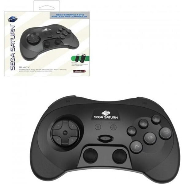Retro-Bit Sega Saturn 2.4ghz Wireless Pro Controller for PC and Mac (Black) Returns accepted (max. 30 days)
