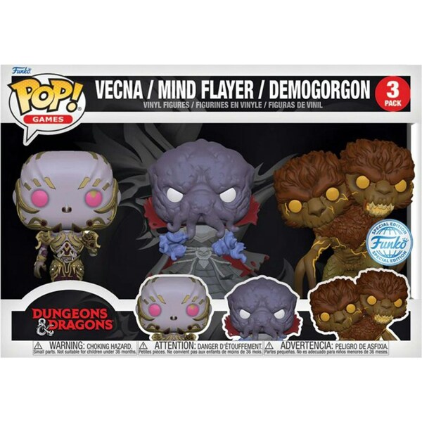 Funko Dungeons & Dragons - Vecna, Mind Flayer & Demogorgon Pop! Vinyl 3-Pack N/A