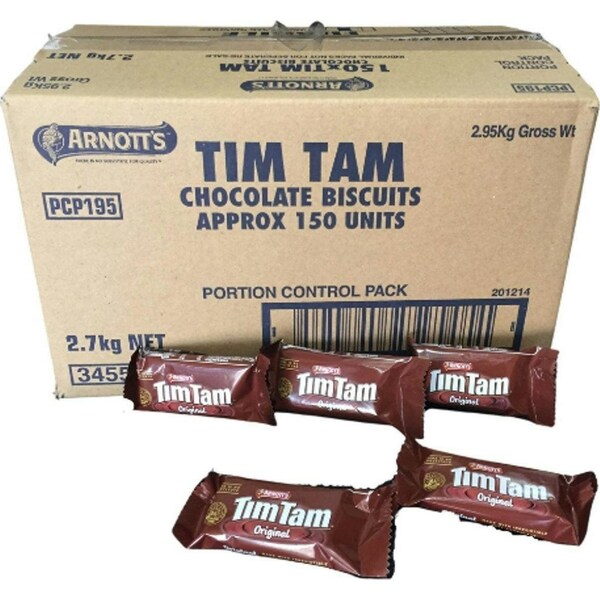 Arnotts Tim Tam Biscuits Individually Wrapped Portions 18g 150 Pack Carton Bulk Box