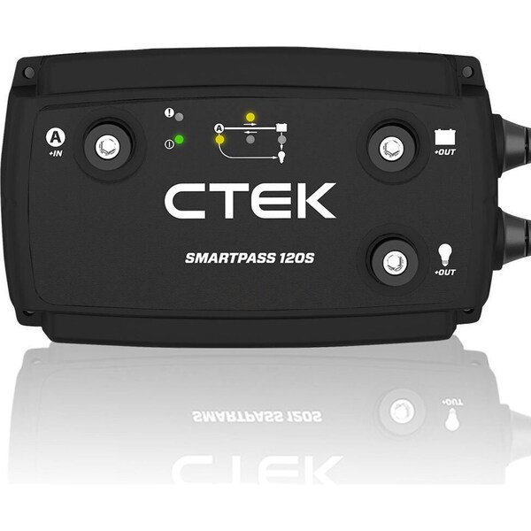 CTEK SMARTPASS 120S Power Management System 120A with Battery Starter Function, for Starter and Service Batteries, Smart Alternator Compatible