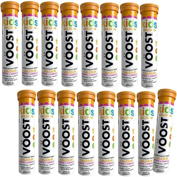 VOOST Kids Calcium Berry + Vanilla Effervescent Tablets 20 pack 16pk